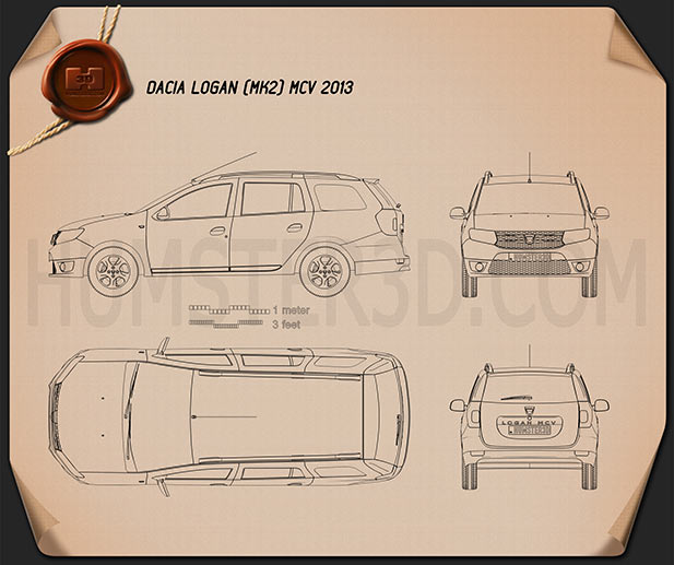 Dacia Logan MCV 2013 Blaupause