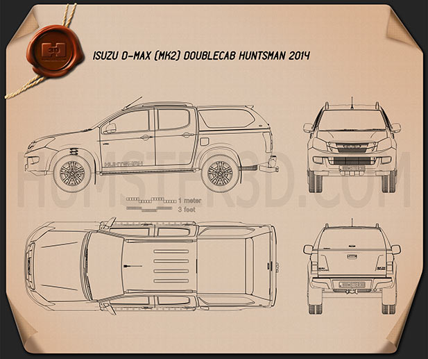 Isuzu D-Max 双人驾驶室 Huntsman 2014 蓝图