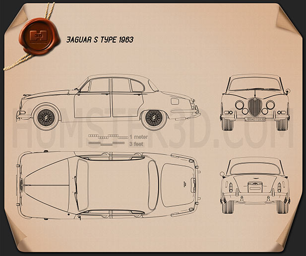 Jaguar S-Type 1963 Blueprint