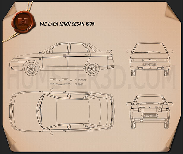 VAZ Lada 2110 轿车 1995 蓝图
