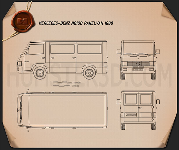 Mercedes-Benz MB100 パネルバン 1988 設計図