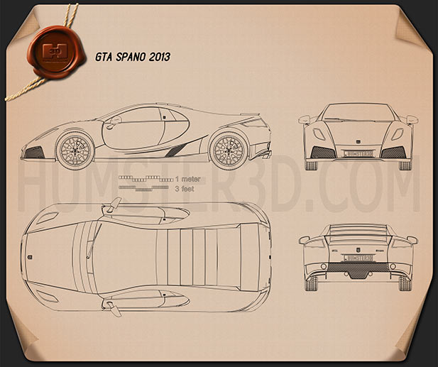 GTA Spano 2013 테크니컬 드로잉