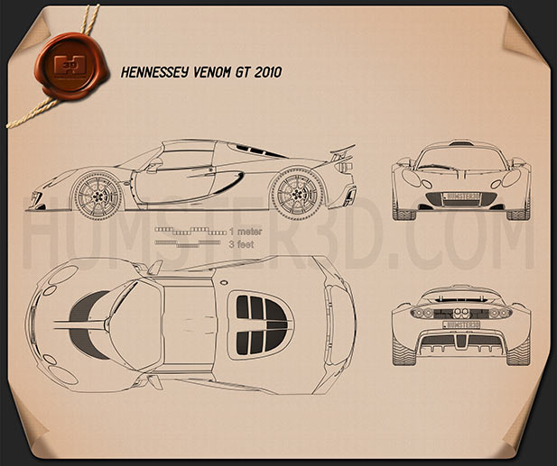 Hennessey Venom GT 2012 Blaupause
