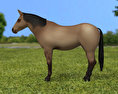 American Quarter Horse Low Poly Modèle 3d