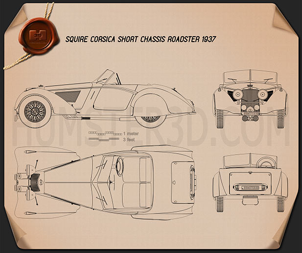 Squire Corsica ロードスター 1936 設計図