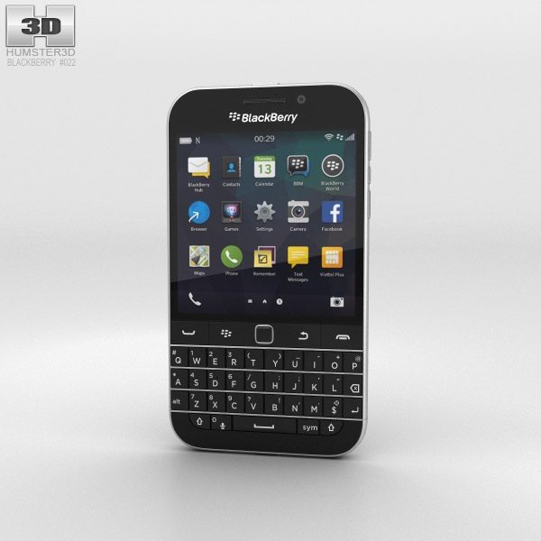 BlackBerry Classic Noir Modèle 3D