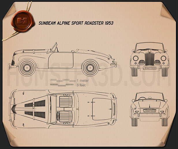 Sunbeam Alpine 1953 테크니컬 드로잉
