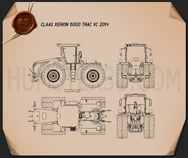 Claas Xerion 5000 Trac Vc 2014 Blueprint Hum3d