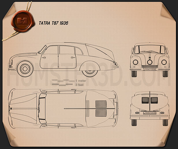 Tatra T87 1936 Blueprint