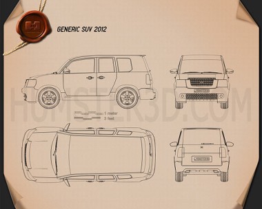 Suv Blueprint 3d Models Download - Hum3d