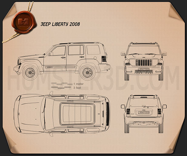 Jeep Liberty (Cherokee) 2008 Креслення