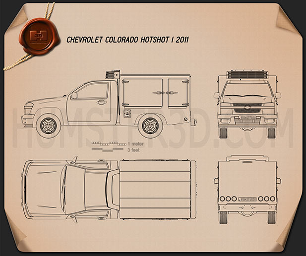 Chevrolet Colorado Hotshot I 2011 테크니컬 드로잉