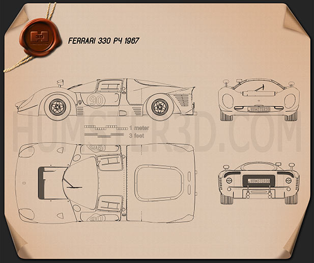 Ferrari 330 P4 1967 Blaupause