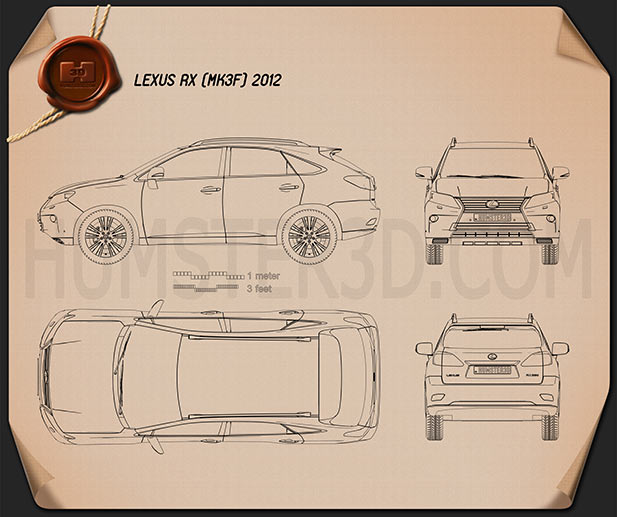 Lexus RX 2012 Disegno Tecnico