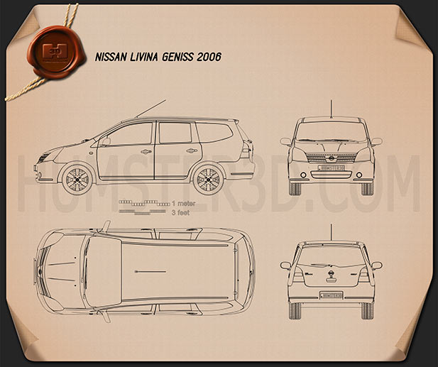 Nissan Livina Geniss 2006 Blaupause