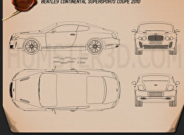 Bentley Continental Supersport coupe Blueprint