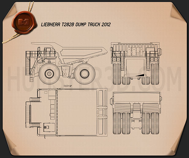 Liebherr T 282B Dump Truck 2012 Blueprint