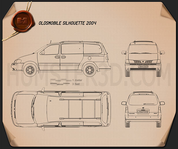 Oldsmobile Silhouette 2004 Blueprint Hum3D