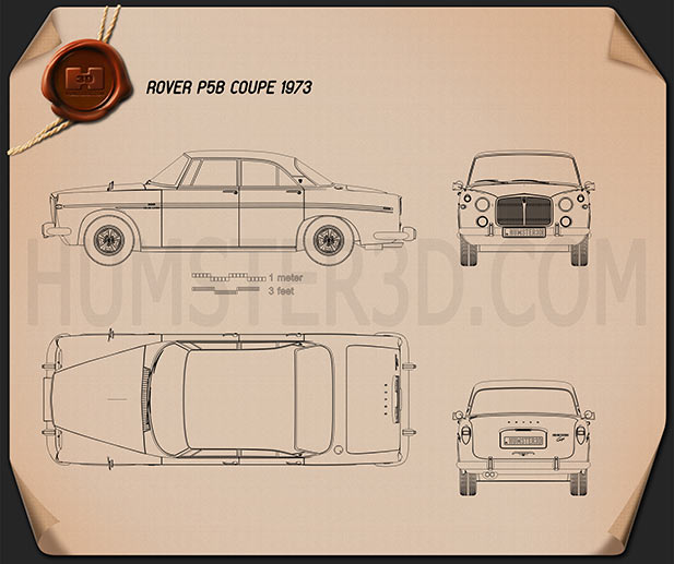 Rover P5B coupe 1973 Blueprint