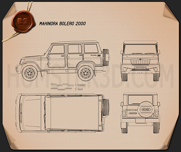 Mahindra Bolero 2001 Blueprint