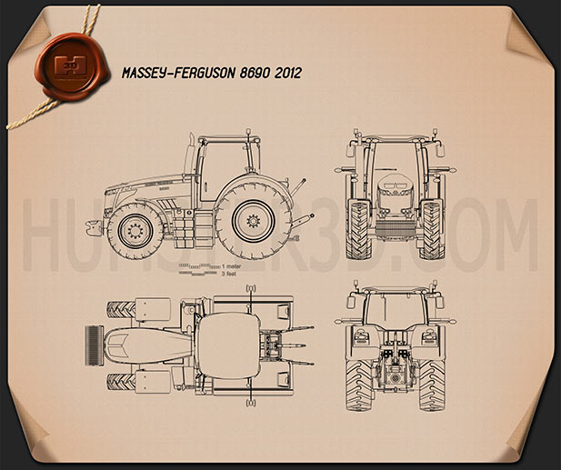 Massey-Ferguson 8690 2012 Disegno Tecnico