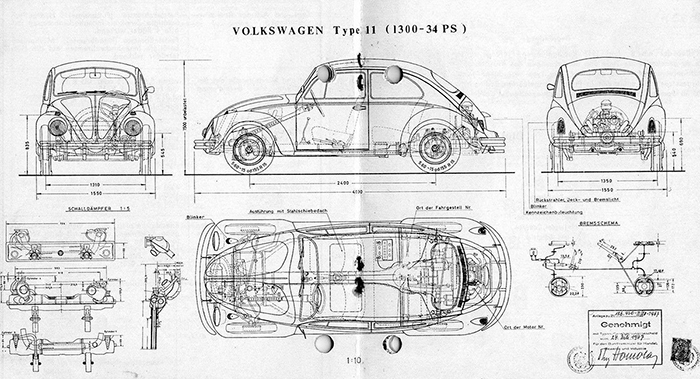 VW Beetle blueprint