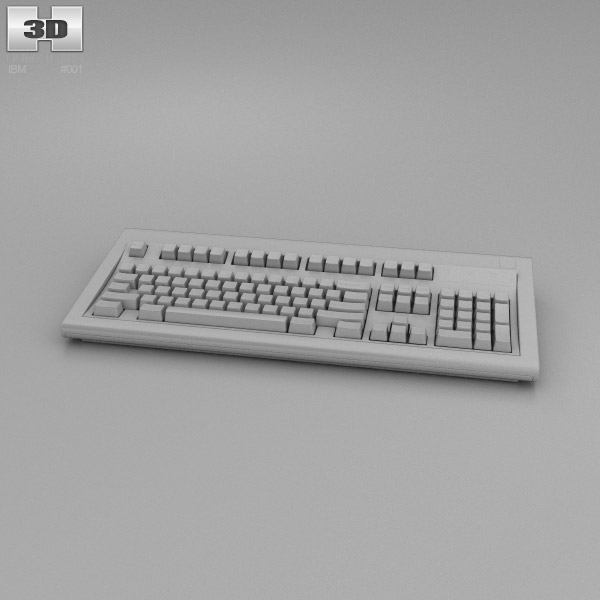 IBM Model M Keyboard 3D model Electronics on Hum3D