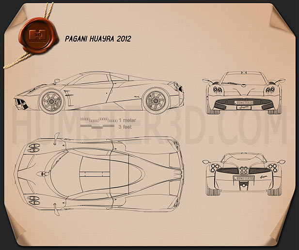 Pagani Huayra 2012 設計図
