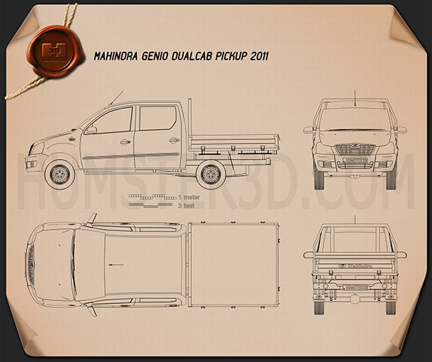 Mahindra Genio Dual Cab Pickup 2011 Blaupause