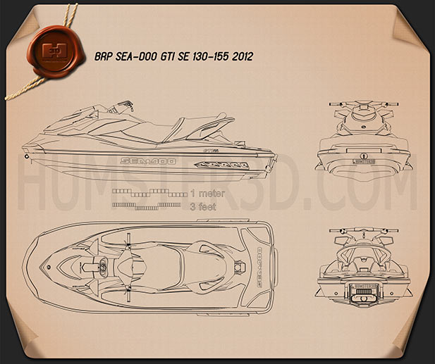 BRP Sea-Doo GTI SE 130/155 2012 Blueprint
