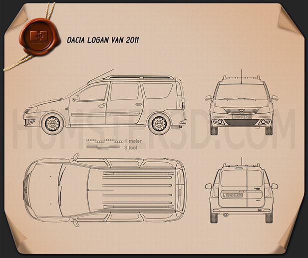 Dacia Logan Van 2011 Blaupause