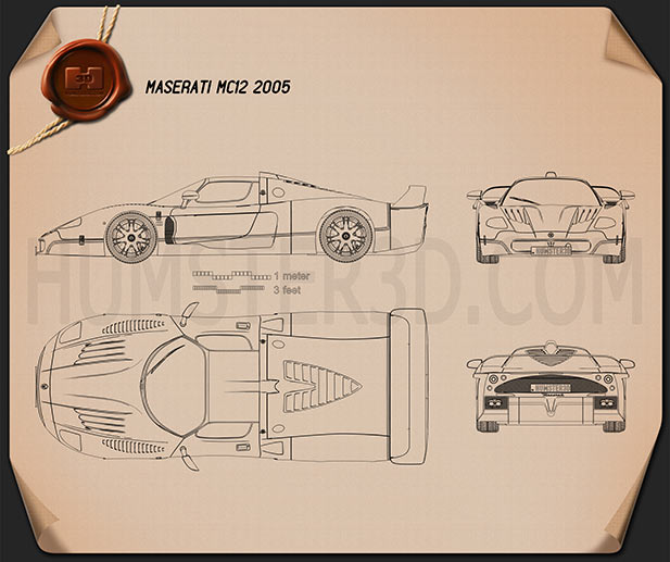 Maserati MC12 테크니컬 드로잉