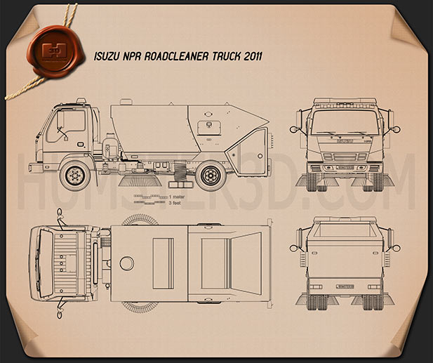 Isuzu NPR Road Cleaner 2011 Blueprint