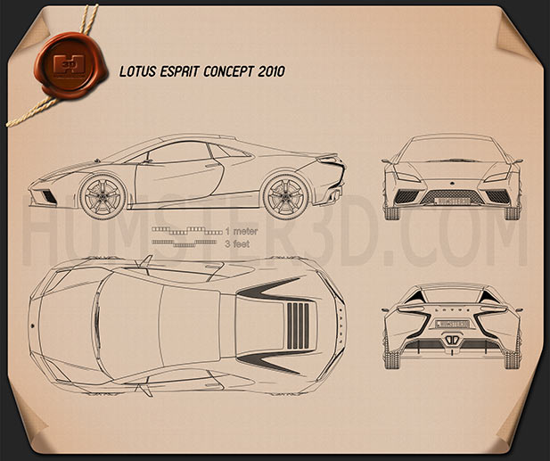 Lotus Esprit 2010 Blueprint