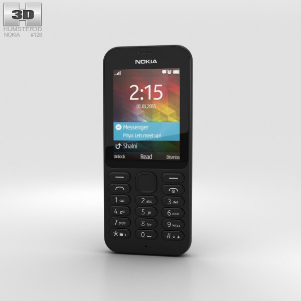 Nokia 215 黑色的 3D模型