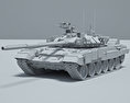 T-90 Modelo 3D clay render