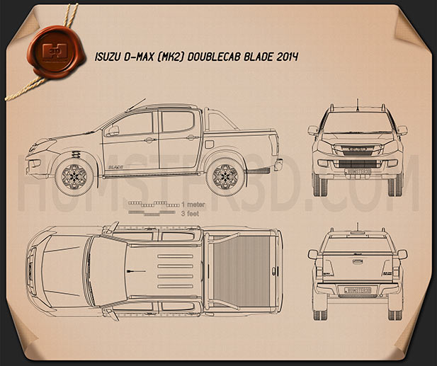 Isuzu D-Max Double Cab Blade 2014 Blueprint