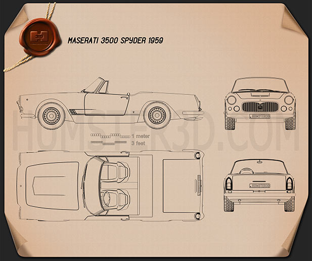 Maserati 3500 Spyder 1959 Plano