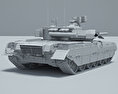 T-84U Oplot 3d model clay render