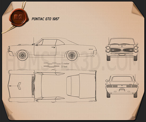 Pontiac GTO 1967 Blaupause