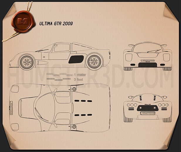 Ultima GTR 2009 테크니컬 드로잉