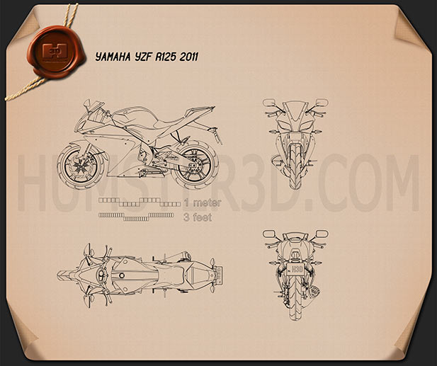Yamaha YZF-R125 Disegno Tecnico