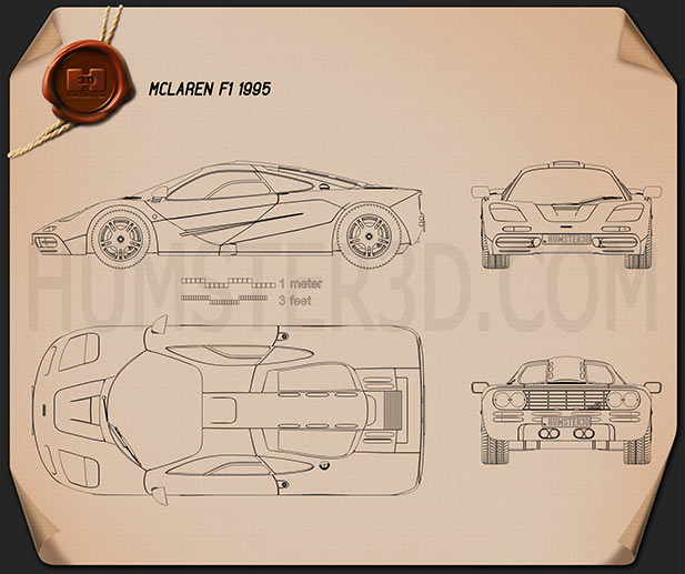 McLaren F1 1995 Disegno Tecnico