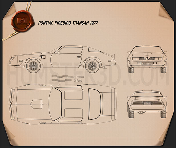 Pontiac Firebird Trans Am 1977 蓝图