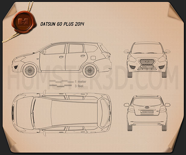 Datsun GO plus 2014 Blueprint