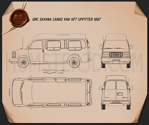 GMC Savana Cargo Van YF7 Upfitter 1997 Blueprint