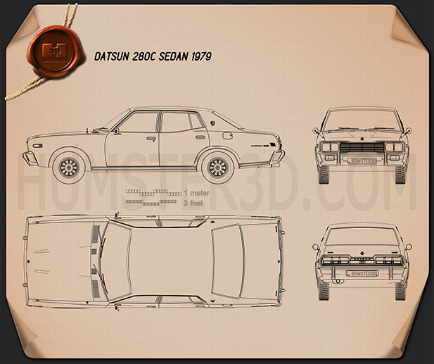 Datsun 280C sedan 1979 Blueprint