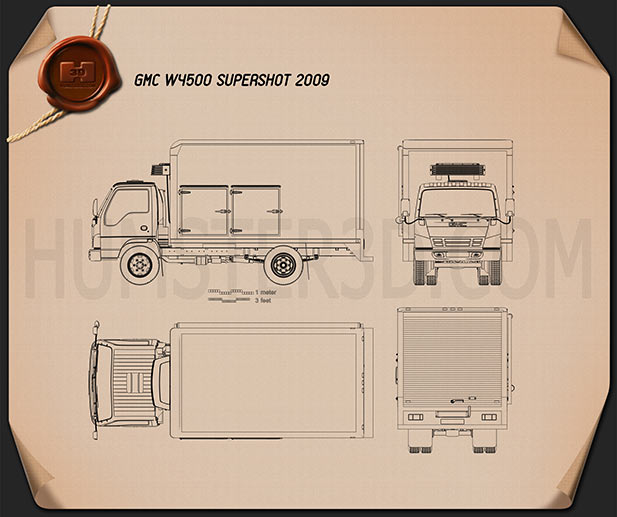 GMC W4500 Supershot 2009 Blueprint