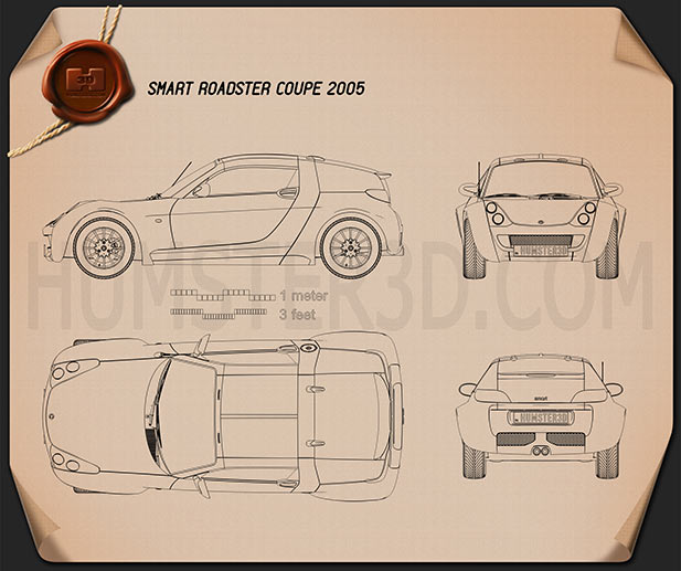 Smart Roadster Coupe 2005 Disegno Tecnico