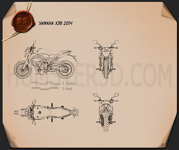 Yamaha XJ6 2014 Disegno Tecnico